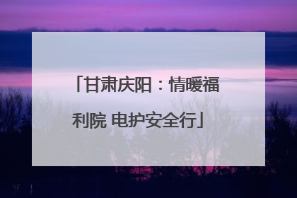 甘肃庆阳：情暖福利院 电护安全行